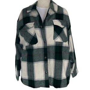 Womens Heavyweight Flannel Shacket Plaid Winter Outdoor Workwear Rustic XL